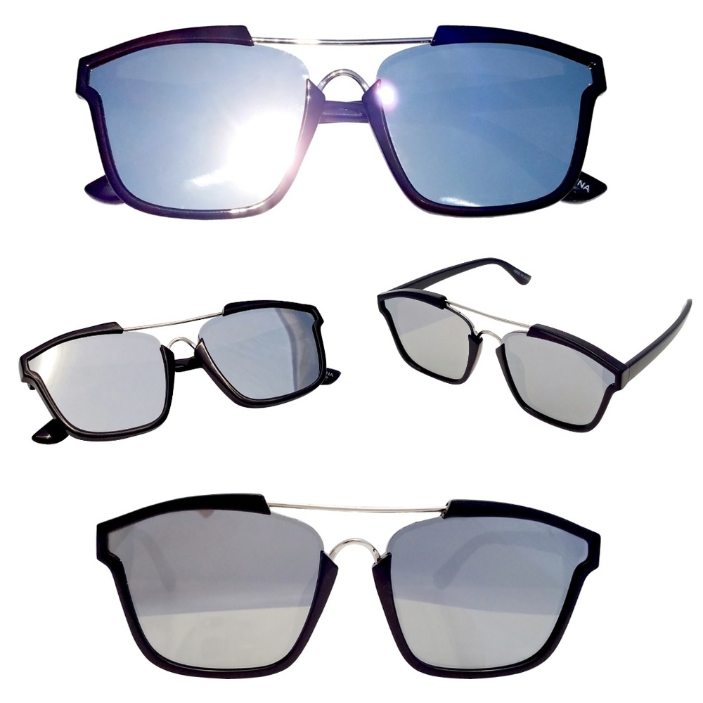 Unisex Silver Mirror Lens Sunglasses
